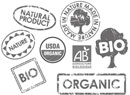 欧米各国の有機食品表示ロゴ。このロゴのついたワインなら安心(?)。
